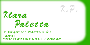 klara paletta business card