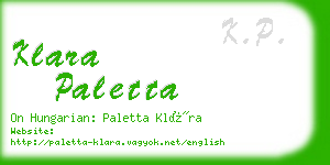 klara paletta business card